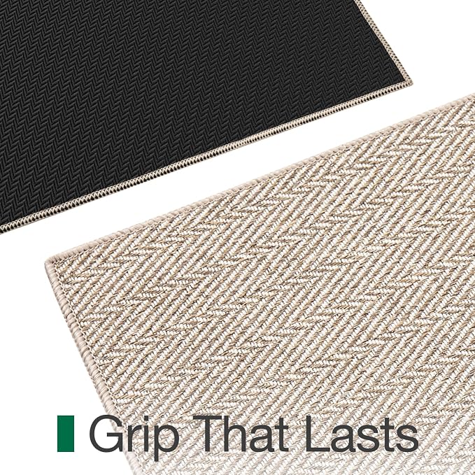 LUMI Ultra Thin Indoor Door Mat for Entrance 36"x56", Non Slip Entryway Mat, Low Profile Doormat, Unique Herringbone Design Carpet for Inside, Patio, Porch, Beige - Image 6