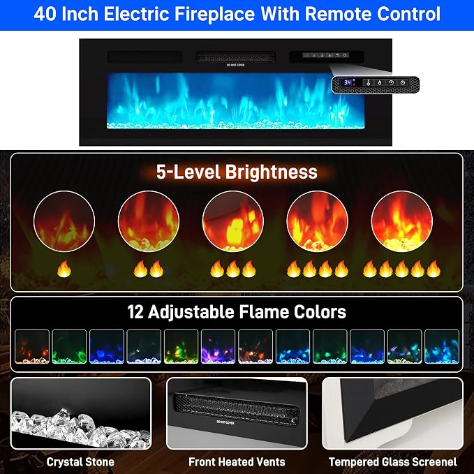 chartustriable 71IN LED TV Stands w/40 inch Fireplace Power Outlet for 85/80/75 Inch TVs,High Glossy Modern TV Media Console Gaming with 2 Storage Cabinets,Dual LED Lights,White - Image 4
