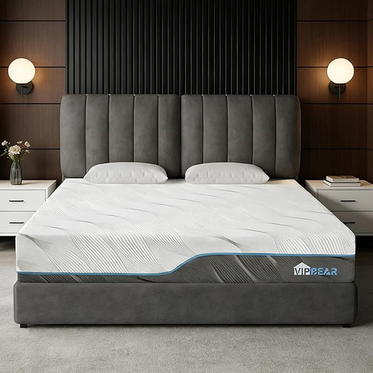 King Size Mattress 10 Inch, Memory Foam Mattress with Dual-Sided Reversible, Relieve Pressure with Medium/Extra Firm Support, CertiPUR-US, Cooling Ventilated Foam Comfort for Sleep, 80''L x 60''W