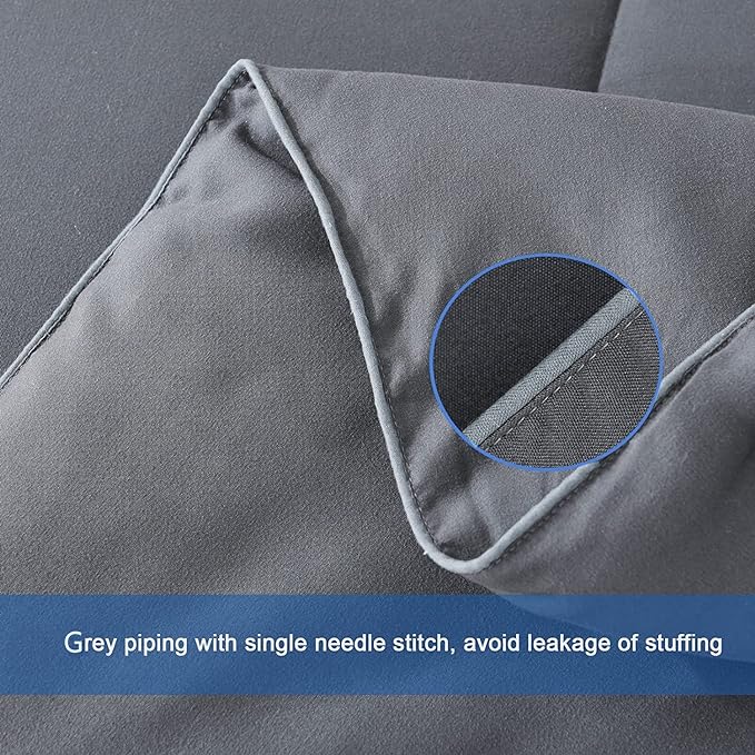 Cozynight Down Alternative Comforter-All Season Full Comforters Duvet Insert with Corner Tabs-Breathable-Diamond Stitched Reversible Gray Comforter 82x86 inches