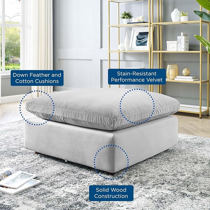 Modway Modular Sofa Commix Down Filled Overstuffed Performance Velvet