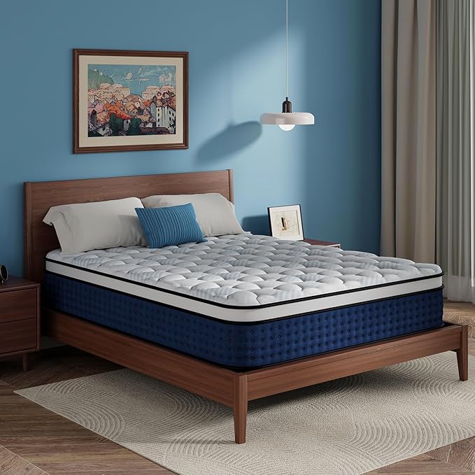 King Mattress 12 Inch,Medium Firm King Mattress in A Box, Memory Foam Mattress with Pocket Springs for Back Support, CertiPUR-US&Oeko-TEX Certified, Fiberglass Free, No Odor,365-Night Trial