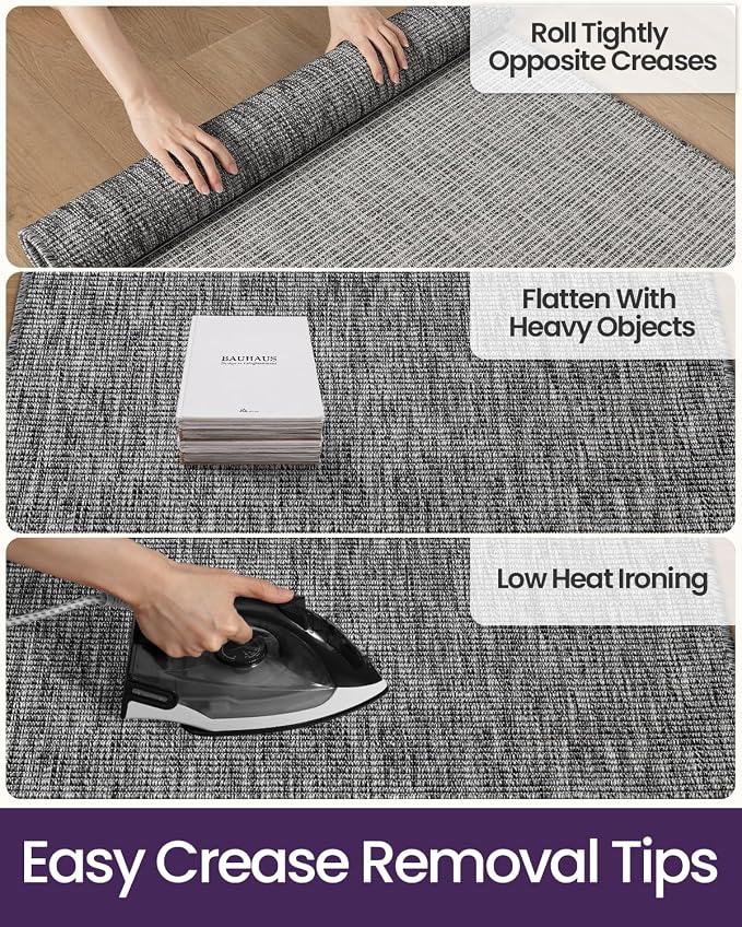 DEXI Dirt Trapper Door Mat, 24x39 Washable Doormat, Dirt Resistant and Absorbent, Easy Clean Low-Profile Floor Rugs for Entryway, Front Door, and Inside Entrance, Dark Grey - Image 9