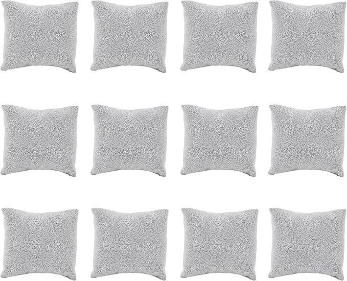 Framendino, 12 Pack Gray Velvet Bracelets Pillow Small Watch Pillows Jewelry Display Bangle Cushions for