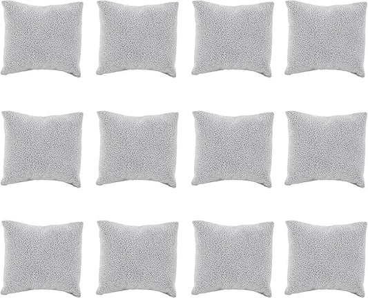 Framendino, 12 Pack Gray Velvet Bracelets Pillow Small Watch Pillows Jewelry Display Bangle Cushions for