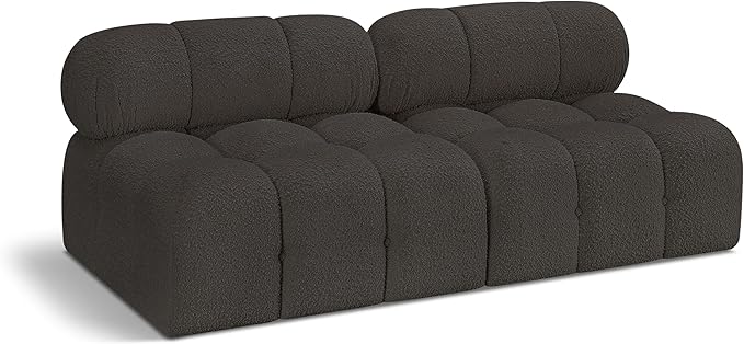 Meridian Furniture 611Brown-S68B Ames Collection Modern | Contemporary Modular Sofa with Rich Brown Boucle Fabric, Modular to Create Infinite Configurations, 68" W x 34" D x 28" H, Brown