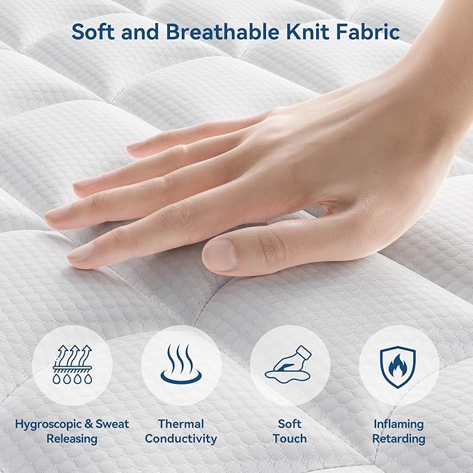 Mattress Queen Size, 12 Inch Queen Hybrid Mattress in a Box, Medium Firm Memory Foam & Individually Wrapped Pocket Springs for Pain Relief, Motion Isolation, Edge Support, 80x60x12