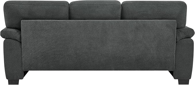 Ball & Cast 3 Seater Sofa Couch with Deep Seats,81" Modern Upholstered Sofa with Padded Armrests, Comfy Couches for Living Room,Apartment and Office,Dark Gray