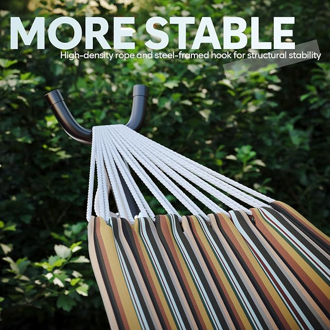 Hammock with Stand for Outside, 600lbs Portable Hammock with Steel Frame for 2-Person Outside Patio, Heavy Duty, Easy Assembly - Image 4