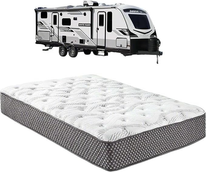 WanderRest Cool Hybrid 10” RV Mattress, Full XL 53x80, Medium, Cooling Gel Memory Foam & Pocketed Coil Mattress for RV, Camper, or Travel Trailer, Made in USA