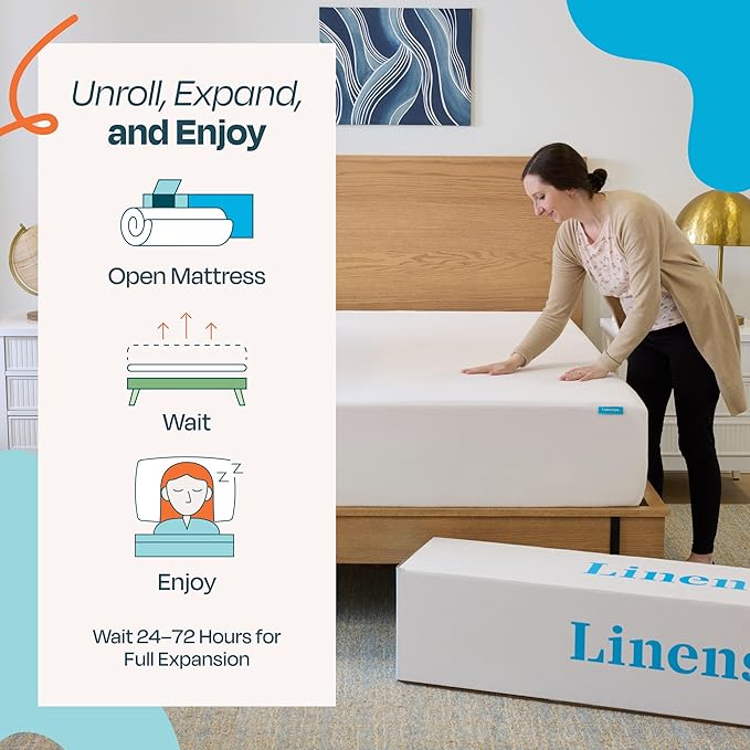 Linenspa 12 Inch Gel Infused Memory Foam Mattress – Twin XL Size – Plush - Cooling Gel - Mattress in a Box - Primary or Guest Bedroom - Pressure Relieving and Breathable – CertiPUR-US Certified