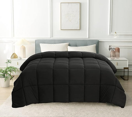 Cozynight Down Alternative Comforter-All Season California King Comforters Duvet Insert with Corner Tabs-Breathable-Box Stitched Reversible Black Comforter 102x96 inches
