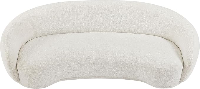 Meridian Furniture 693Cream-S Hyde Collection Modern | Contemporary Boucle Fabric Upholstered Sofa, Cream, 89.5" W x 38" D x 28" H