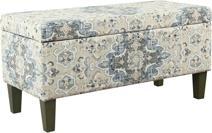 HomePop Large Decorative Storage Bench - Antiqued Blue by HomePop