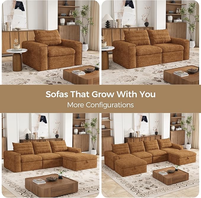 77" Cloud Loveseat Sofa, Deep Seat Couch with Pillows, Modern Comfortable Upholstery Boneless Sofa, 1 piece for Living Room, Bedroom, Apartment, Removable Cover，No Assembly Required, Orange