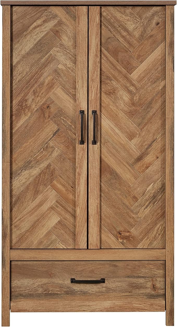 Sauder Cannery Bridge Armoire, L: 32.36" x W: 22.52" x H: 59.80", Sindoori Mango Finish
