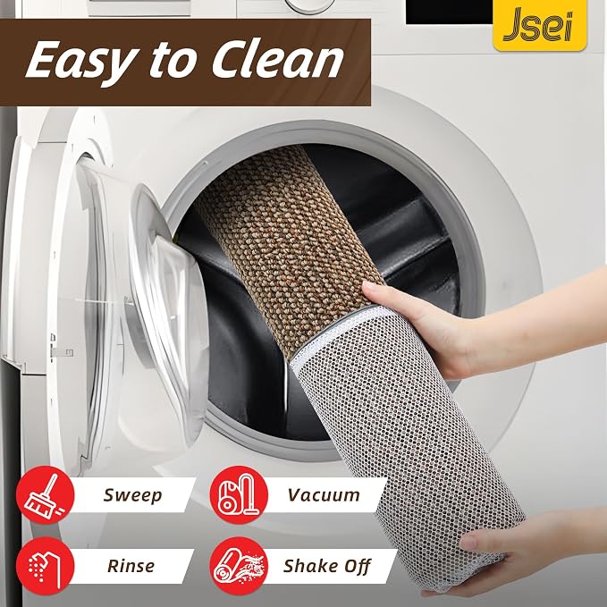 JSEI Dirt Trapper Door Mat 32"x48" Non-Slip Washable Entrance Mat, Dog Doormats, Absorbent & Fade-Resistant Floor Mats, Low Profile Welcome Mats for Entryway, Front Door, and Inside Entrance, Taupe - Image 6