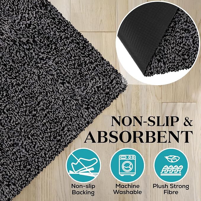 Premium Microfiber Indoor Door Mat – 36"x60" Washable Entry Mat, Non-Slip, Waterproof Backing, Super Absorbent, Low Profile Entryway Doormat for Indoor Entrance - Image 4
