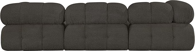 Meridian Furniture 611Brown-S102A Ames Collection Modern | Contemporary Modular Sofa with Rich Brown Boucle Fabric, Modular to Create Infinite Configurations, 102" W x 34" D x 28" H, Brown