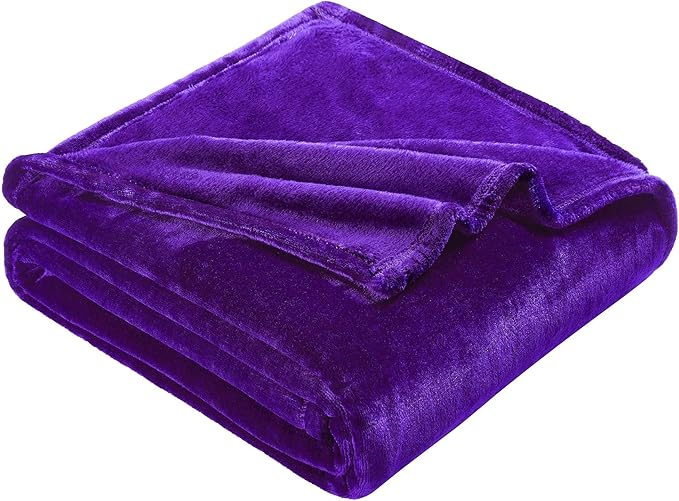 DREAMNINE Extra Large Soft Comfy Fluffy Fleece Bed Blanket Full Size 80" x 90", Luxury Huge Decorative Fuzzy Blanket for Bedroom, Big Cozy Shaggy Warm Flannel Blankets for Winter Autumn Pet, Purple