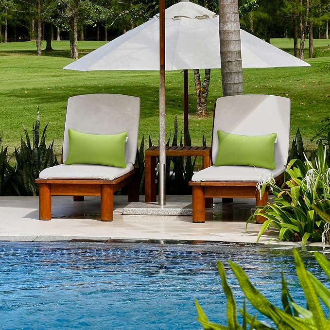 JMGBird Outdoor Lumbar Pillows Water-Repellent Set of 2 Outdoor Pillows with Insert Included 12×20 Inch Outdoor Pillow for Patio Furniture