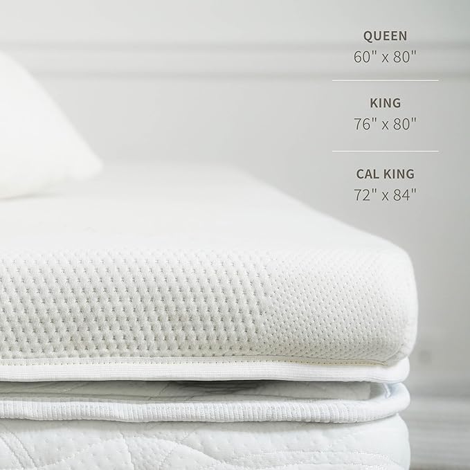 Saatva Graphite Memory Foam Mattress Topper - 3” Memory Foam Layer - Enhanced Comfort & Cooling - King