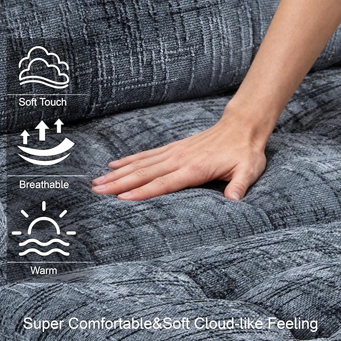 Casaphoria 3 in 1 Convertible Sofa Bed L-Shaped Sleeper with Dual Pull-Out Beds – Space Saving Sectional Couch for Small Spaces Bedroom Guest Room 89.8 Inch Blue