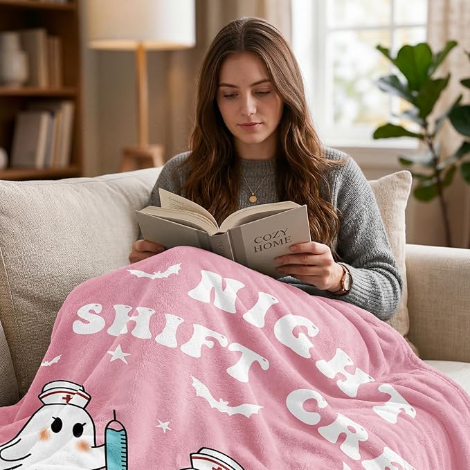Nurse Appreciation Gifts, Nurses Week Day Graduation Gift - Flannel Soft Nurse Blanket for Women Decor, Nursing LPN RN Gifts for Women/Men, Night Shift Crew - 50" x 60"