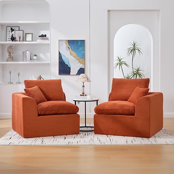 80.3" Cloud Loveseat Boneless Sofas for Living Room, 2 Seaters Modular Foam Cloud Sofa Couches, 2 Seat Compression Foam Couch with Toss Pillows, No Assembly Required