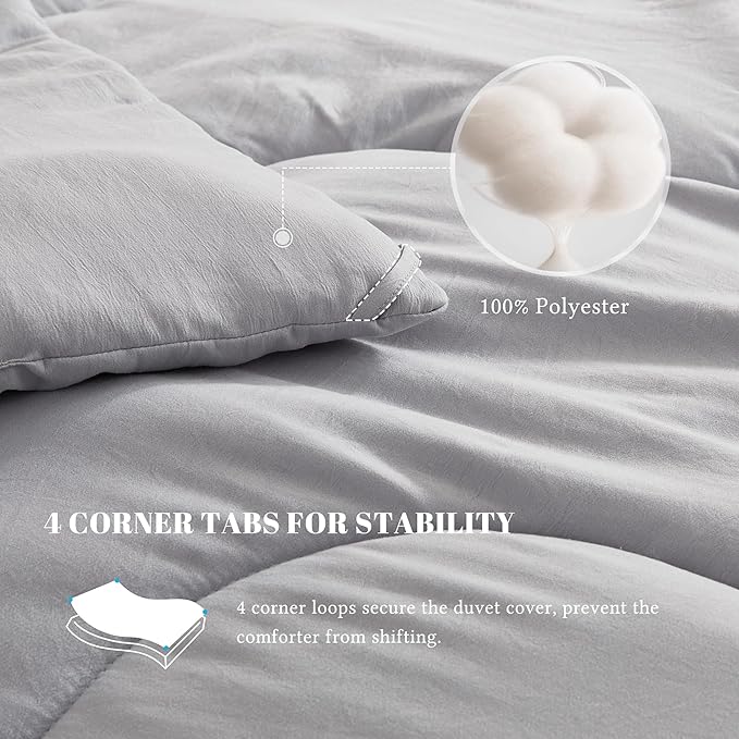 King Size Comforters Duvet Insert,Soft Down Alternative with Corner Tabs,Quilted Comforters for All Seasons,Machine Washable,King 90 x 102 Inches