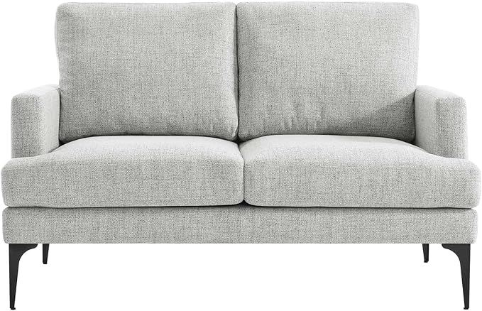Modway EEI-6006-LGR Evermore Upholstered Fabric Loveseat, Light Gray