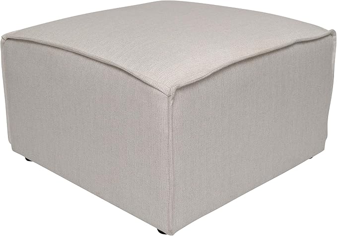 Flash Furniture Bridgetown Fabric Ottoman Module for Sectional Sofa, Customizable Modular Couch Ottoman, Cream