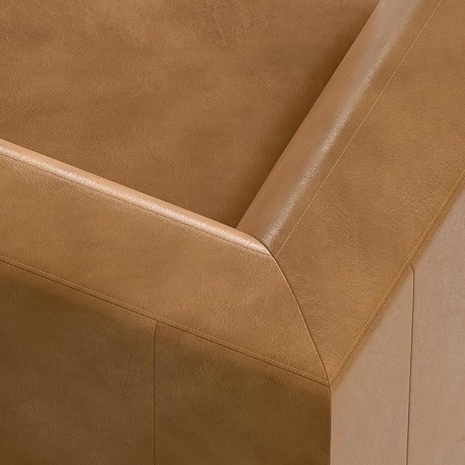 SIMPLIHOME Rex Corner Sofa Module in Full-Grain Genuine Leather, Sienna, 38-inches Wide, Handcrafted Modern-Style Corner Accent Chair for Living Room and Family Room
