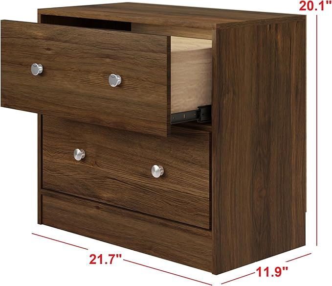 HOME DESIGN Altoona 3-Piece Bedroom Set with Dresser and Two Nightstands, Brown