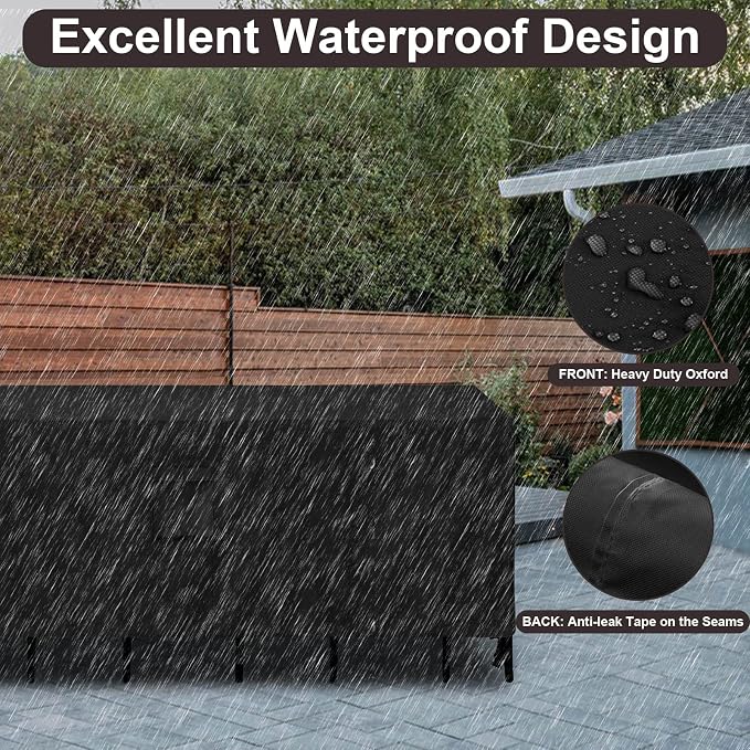 PureFit Patio Furniture Covers, Outdoor Table Furniture Cover Waterproof, Patio Sectional Couch Set Cover for Deck, Lawn and Backyard, UV Resistant, 126"L x 126"W x 32"H, Black - Image 4
