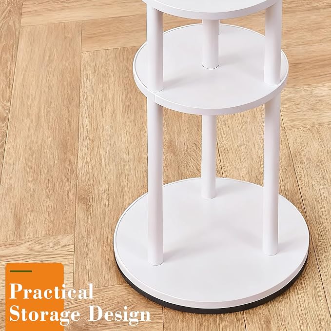 VECELO Coat Rack Freestanding, Entryway Hanger Stand, Umbrella Holder, Hall Tree With Hooks, Floor Standing Metal Tree Stand,White - Image 4