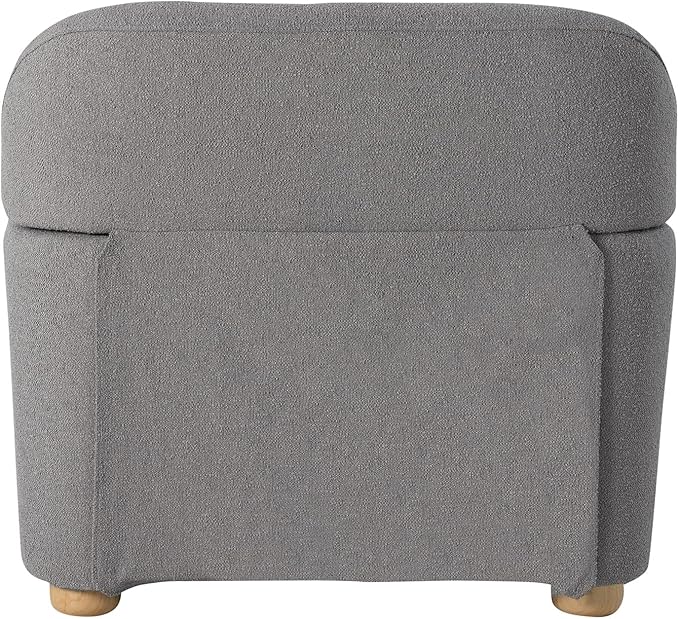Studio Living® Jennifer 36.6" Arm Chair, Modern Style, Pocket Coil Comfort, Natural Wood Legs, Boucle Fabric, Gray