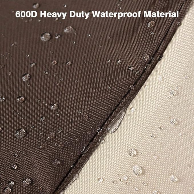 Vailge Stackable Patio Chair Cover,100% Waterproof Outdoor Chair Cover, Heavy Duty Lawn Patio Furniture Covers,Fits for 4-6 Stackable Dining Chairs,36"Lx28"Wx47"H,Beige&Brown - Image 4