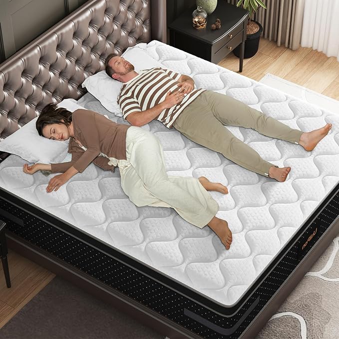 Extra Firm Queen Mattress 12 Inch- Firm Hybrid Mattresses in a Box with Individual Pocket Spring for Motion-Isolation & Pain Relief-Fiberglass Free Bed with 365 Night Trial, CertiPUR-US Certified