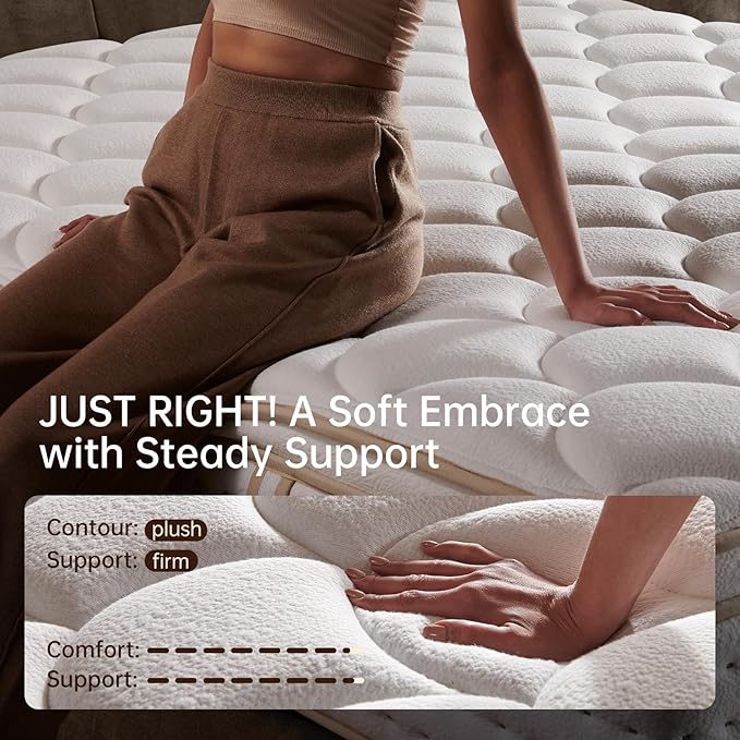 OFFTR z 14 Inch King Size Mattress Medium Firm Hybrid with Memory Foam for Pressure Relief & Spinal Alignment - Supportive Comfort Without Sinkage, Superior Zoned Support, Motion Isolation