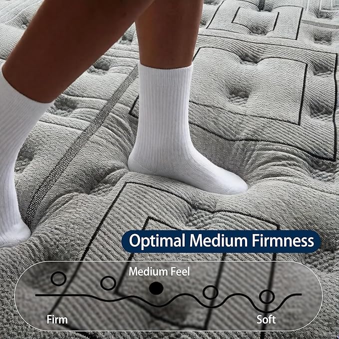 Queen Mattress,12 Inch Queen Size Mattress in a Box,Memory Foam Hybrid Queen Mattresses with Individual Pocket Springfor Motion Isolation&Silen