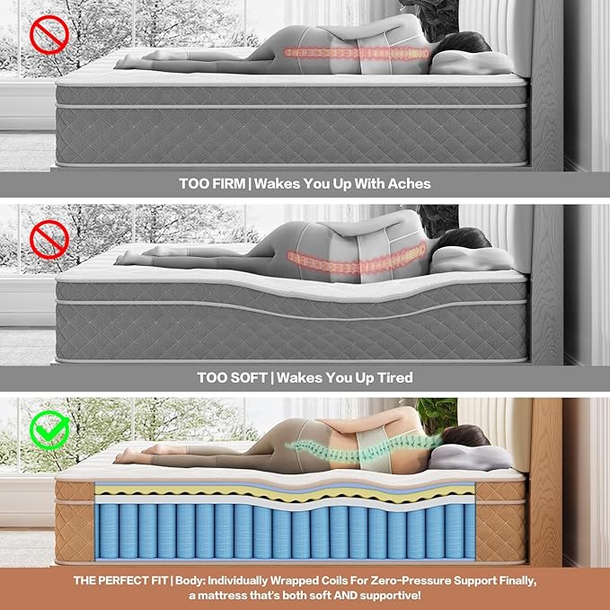 Queen Mattress,14 Inch Queen Size Mattresses in a Box, Memory Foam Mattress for Pressure Relief & Cool Sleep,CertiPUR-US Certified,Safe Foams & Fabric,Non-Fiberglass,Medium Firm,80" x 60"