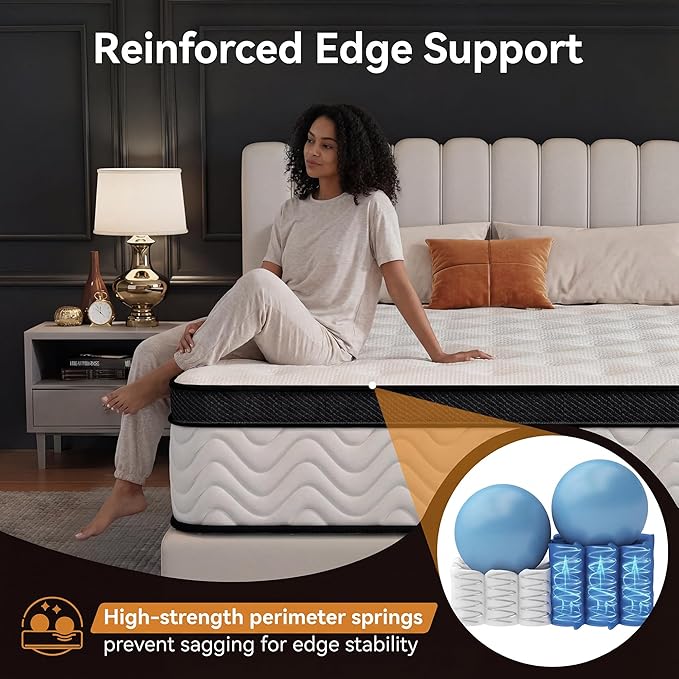 Susalt Queen Size Mattress 14 Inch, Upgraded Memory Foam Mattress in a Box, Hybrid Mattress with Independent Pocket Springs for Motion Isolation & Silent Sleep,Medium Firm,CertiPUR-US,100-Nights Trial