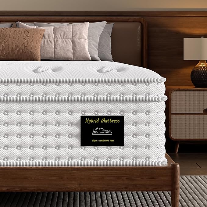 BedStory Medium Firm Full Mattress 14 Inch, Hybrid Full Size Mattress in a Box, Back Pain Relief, Luxury Pocket Spring Mattress, Fiberglass-Free, No Odor, 10 Year Warranty