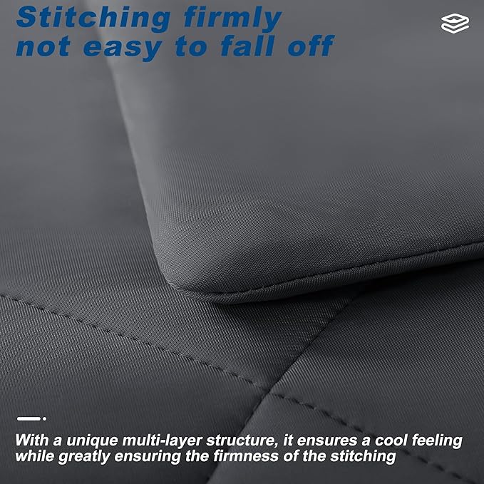 Cooling Comforter King Size, Double-Sided Cold Tech Fabric Quilted Bed Comforters Cooling Blanket for Hot Sleepers, Breathable Lightweight Summer Bedding, All-Season Ice Blanket, Dark Gray