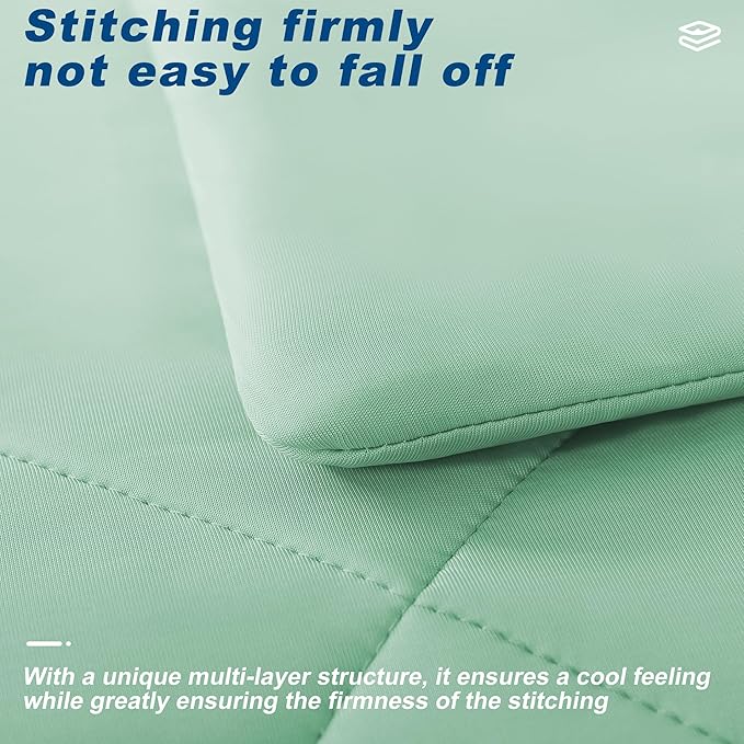 Cooling Comforter Queen Size, Double-Sided Cold Tech Fabric Quilted Bed Comforters Cooling Blanket for Hot Sleepers, Breathable Lightweight Summer Bedding, All-Season Ice Blanket, Sage Green