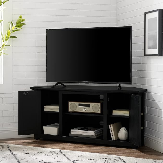 Crosley Furniture Camden TV Stand for 50+ inch TVs, Entertainment Center with Adjustable Storage Shelves, Black - Image 7