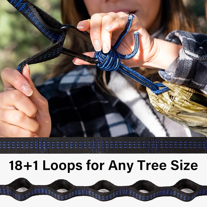 Kootek Camping Hammock, Portable Hammocks with Tree Straps & Attached Carry Bag, Camping Essentials Gear, Perfect for Outside Indoor Hiking Beach Backpack Travel - Image 5