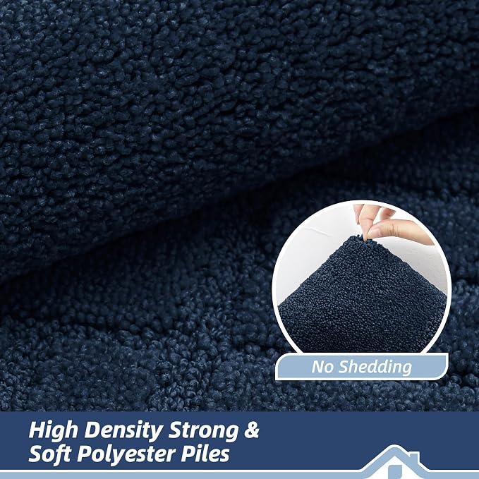BEQHAUSE Door-Mat-Non-Slip Dirt Trapper Door Mats Low-Profile Front Door Mat Absorbent Floor Mats for Entryway Washable Mud Resistant Home Entrance Doormat,Navy Blue,24"x36" - Image 5