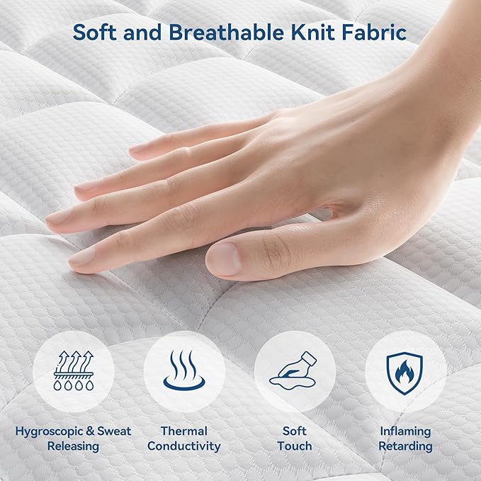 Mattress Queen Size, 14 Inch Queen Hybrid Mattress in a Box, Memory Foam with Firm Individually Wrapped Pocket Springs, Pressure Relief & Motion Isolation, CertiPUR-US Certified, 60" x 80" x 14"